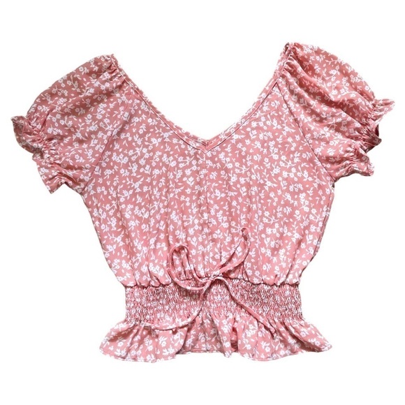 Sienna Sky Pink Floral Peplum Blouse | XS - Picture 1 of 8
